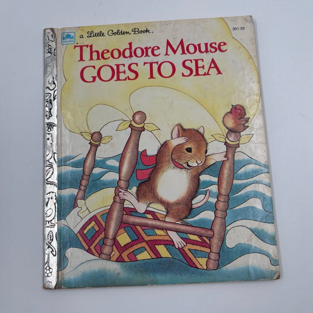 Vintage 1983 Theodore Mouse Goes to Sea Little Golden Book #201-55